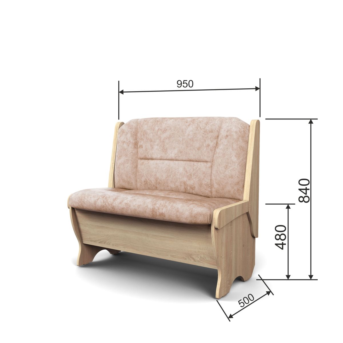 Скамья Лотос 950 дуб сонома/латте