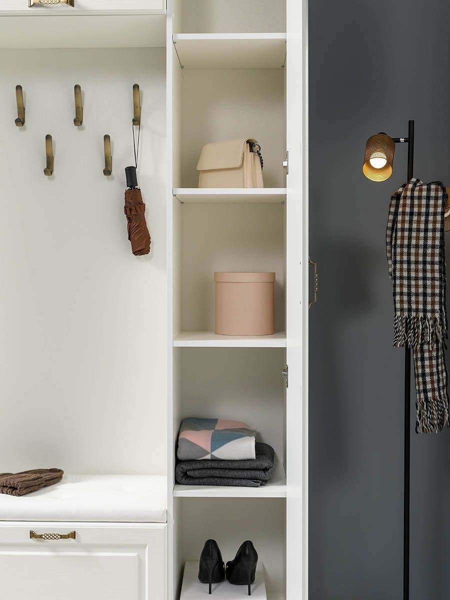 Прихожая Ливерпуль 4 Белый/Ясень ваниль