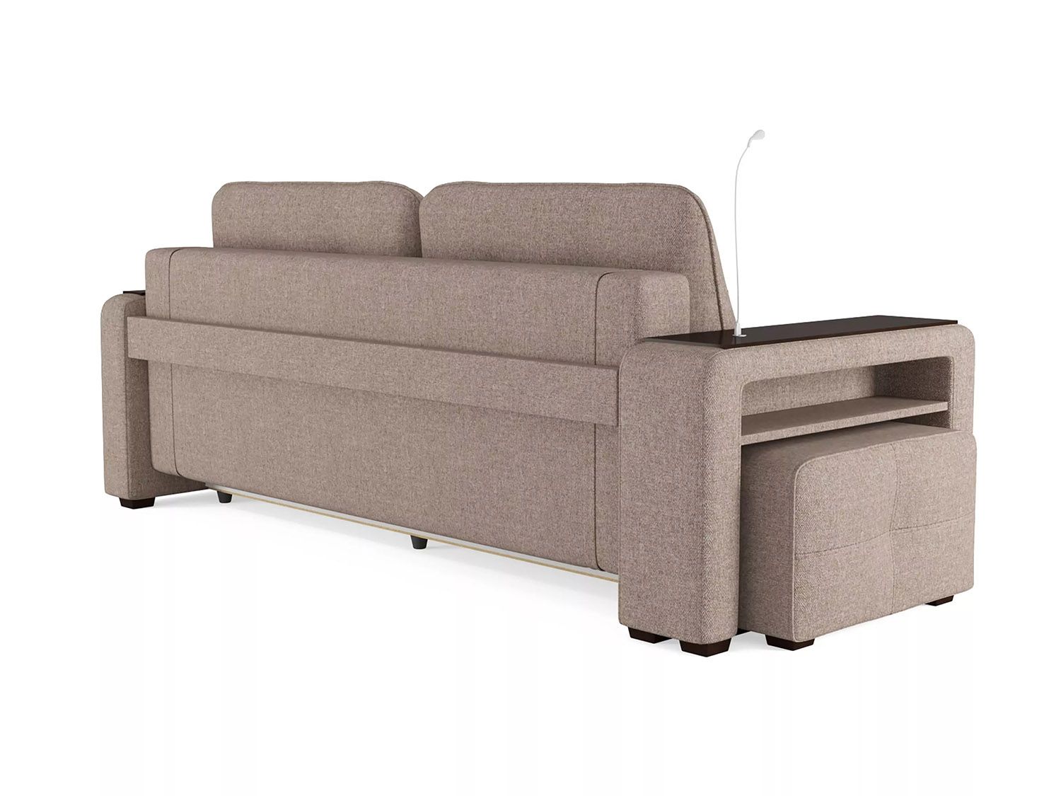 Диван Смарт 4 пуф слева Б4-3т-Б3 СК Рогожка шерлок 932