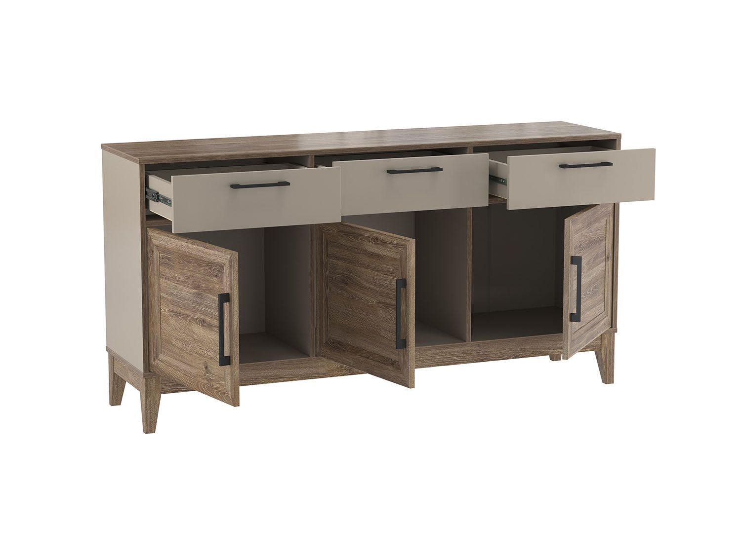 Сарита комод 75.04 Серый камень / Дуб Давос