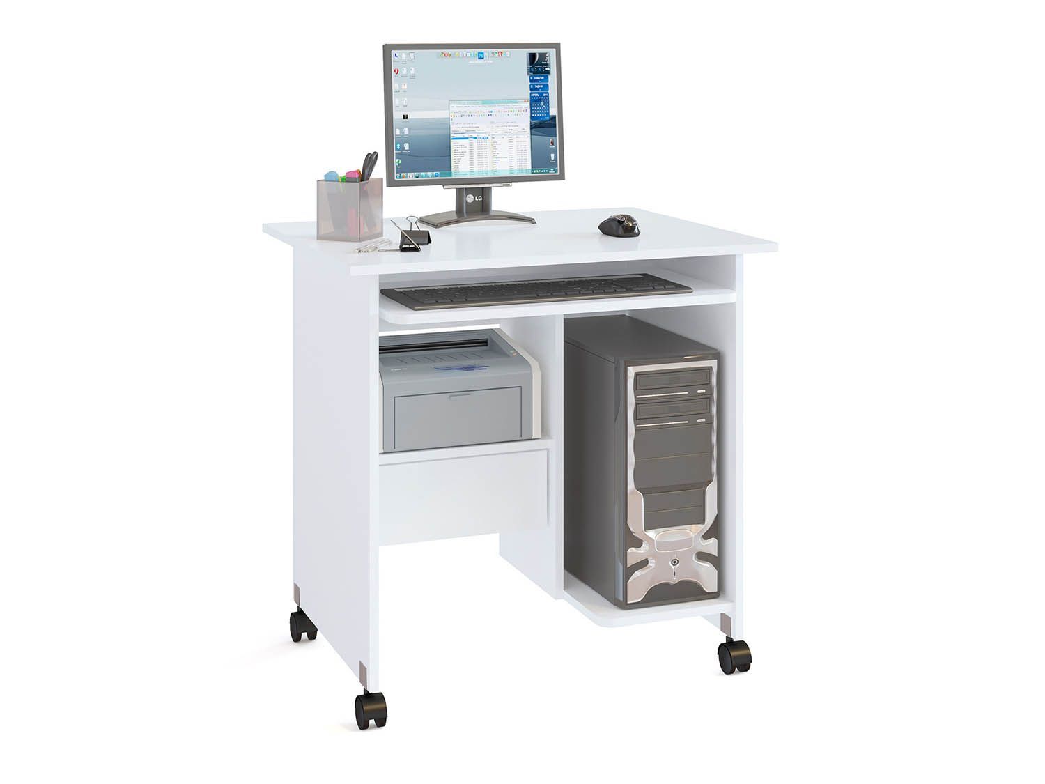 Компьютерный стол КСТ-10.1 белый