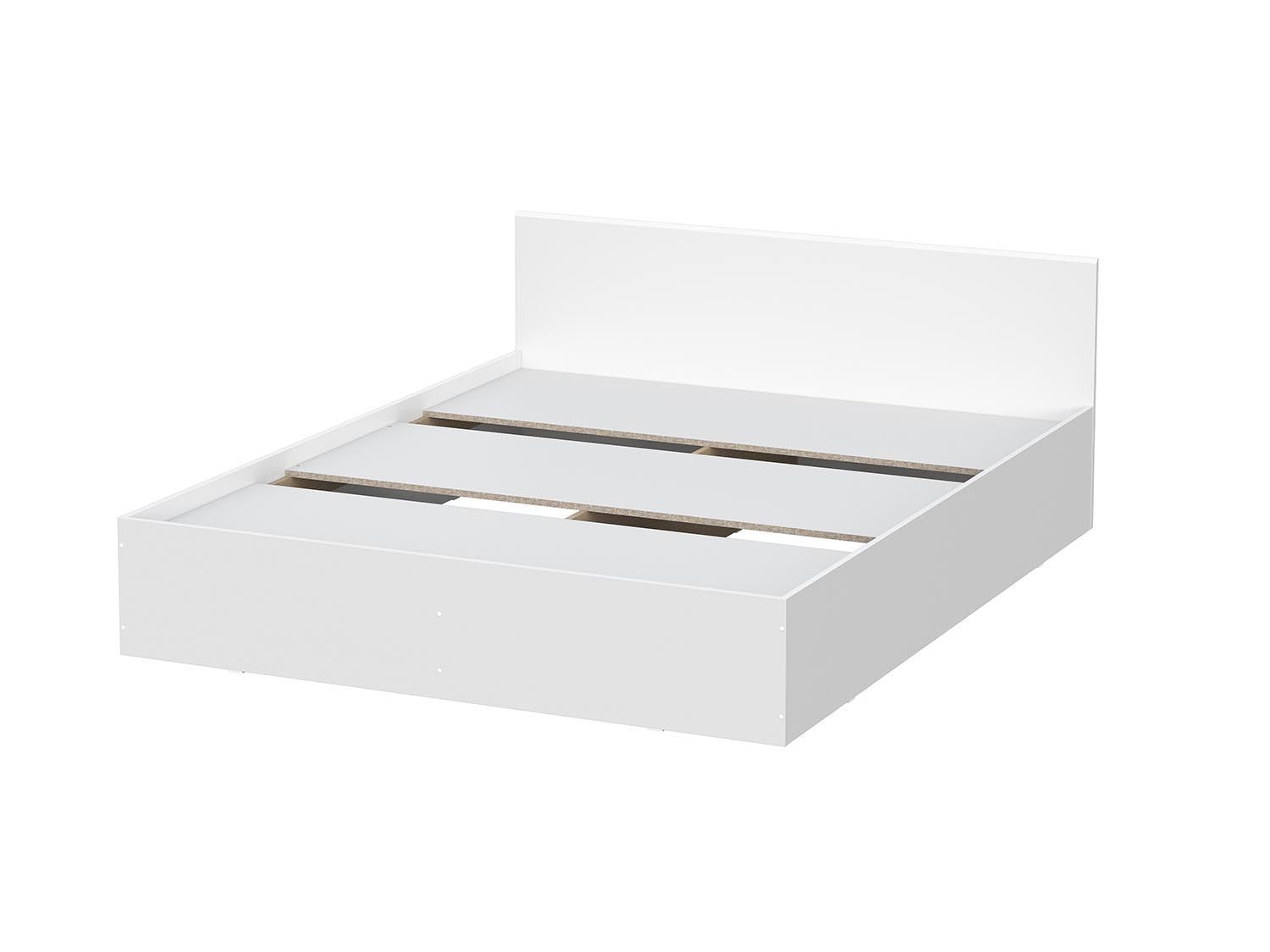 Токио кровать двойная универсальная 1,6 с основанием / Белый текстурный