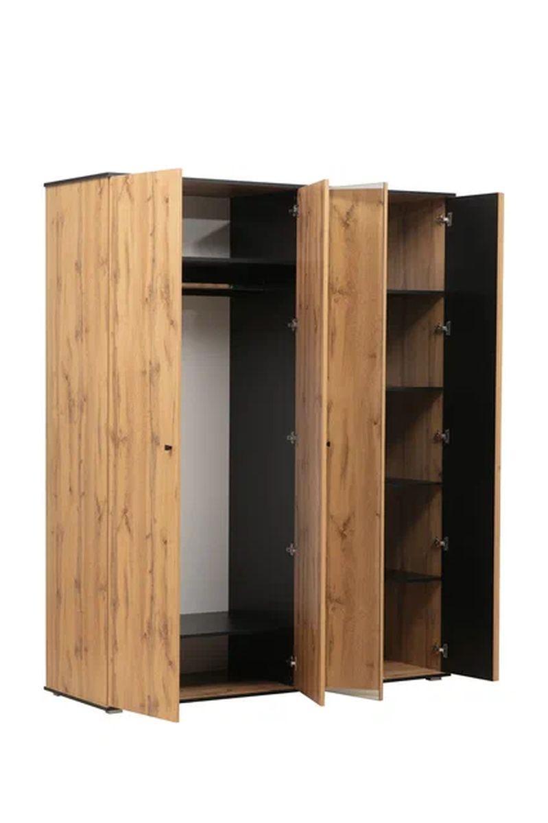 Шкаф для одежды Либерти 51.15 (опора h20) Дуб вотан/Черный