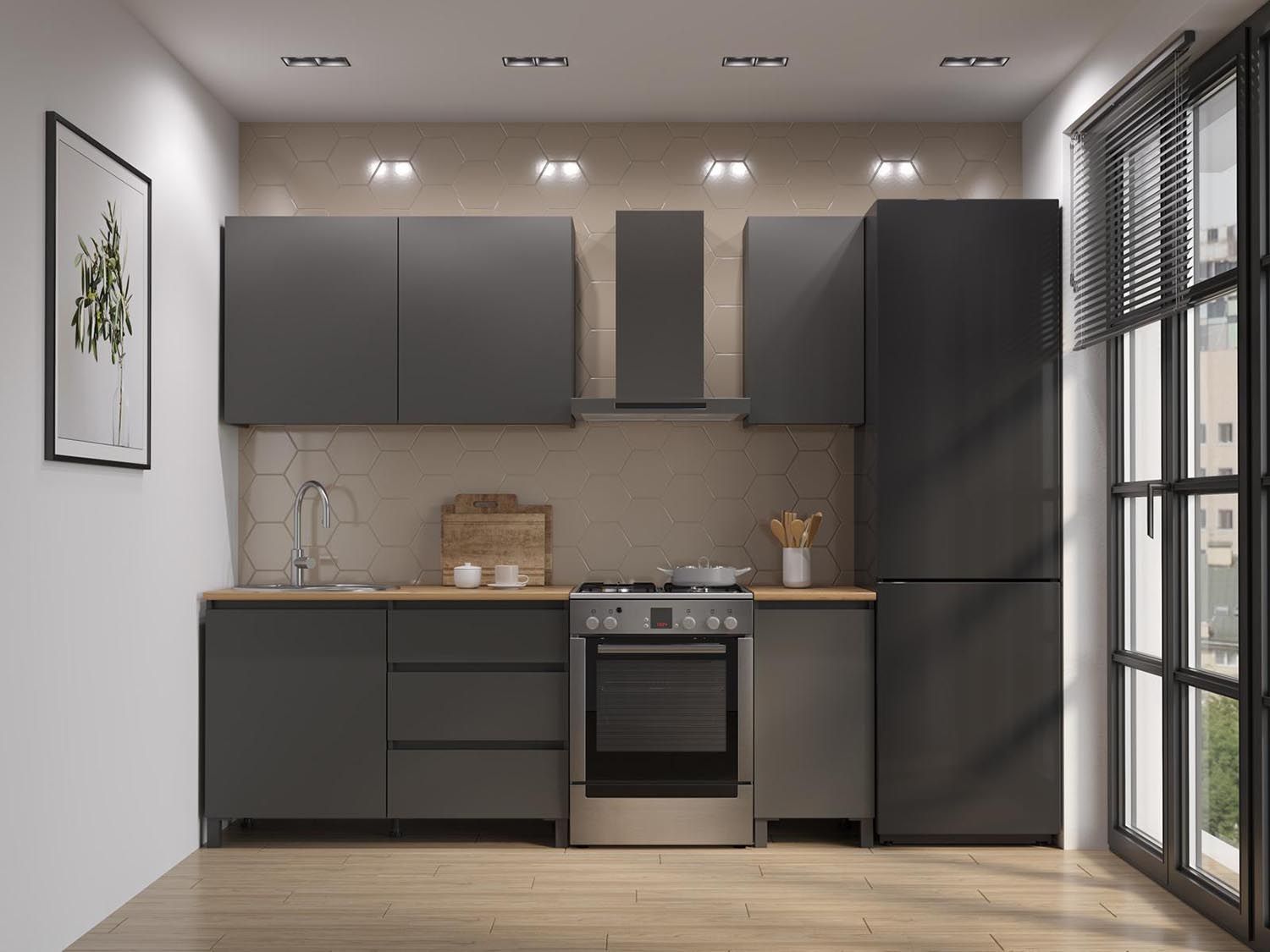 Кухня София 1600 диамант серый