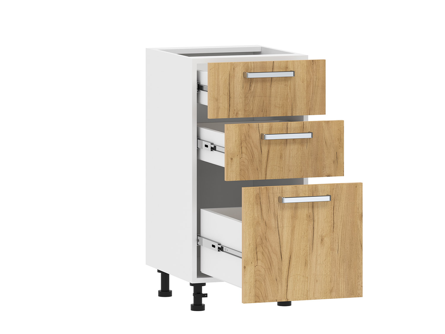 Борги 100.06 400 тумба кухонная / Белый/Дуб Крафт золотой