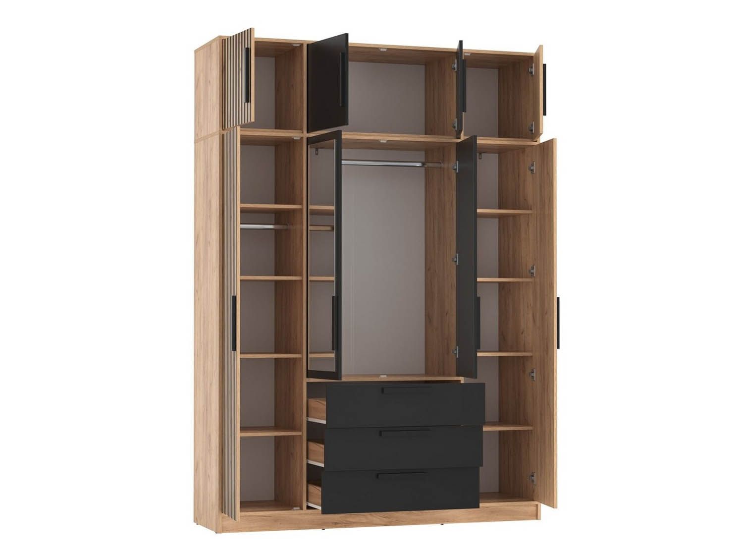 83.07 шкаф + 83.10 тумба Вегас Дуб золотой / Черный