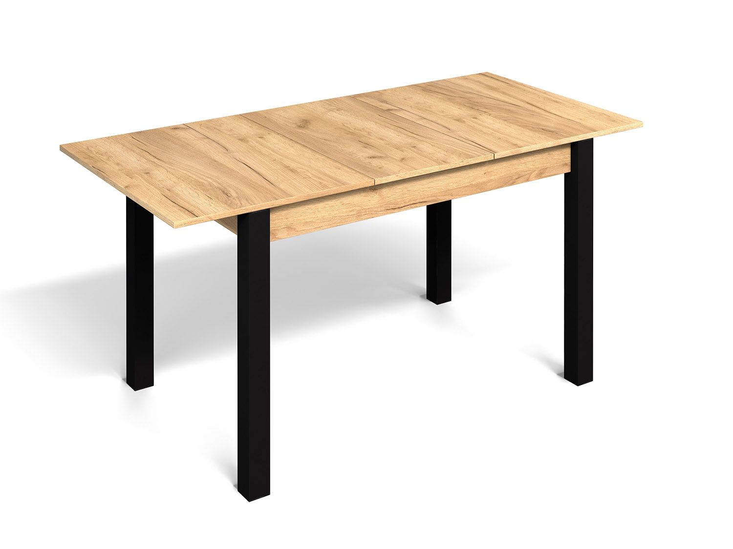 Стол раздвижной с вставкой Милан-3 Дуб Крафт золотой / Черный