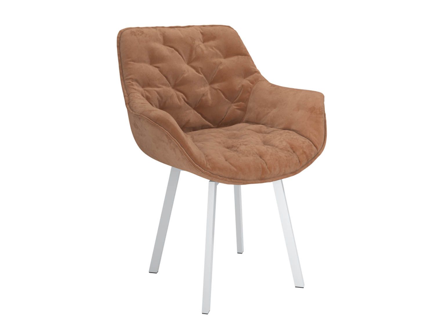 Квинта стул велюр тенерифе корица / белый