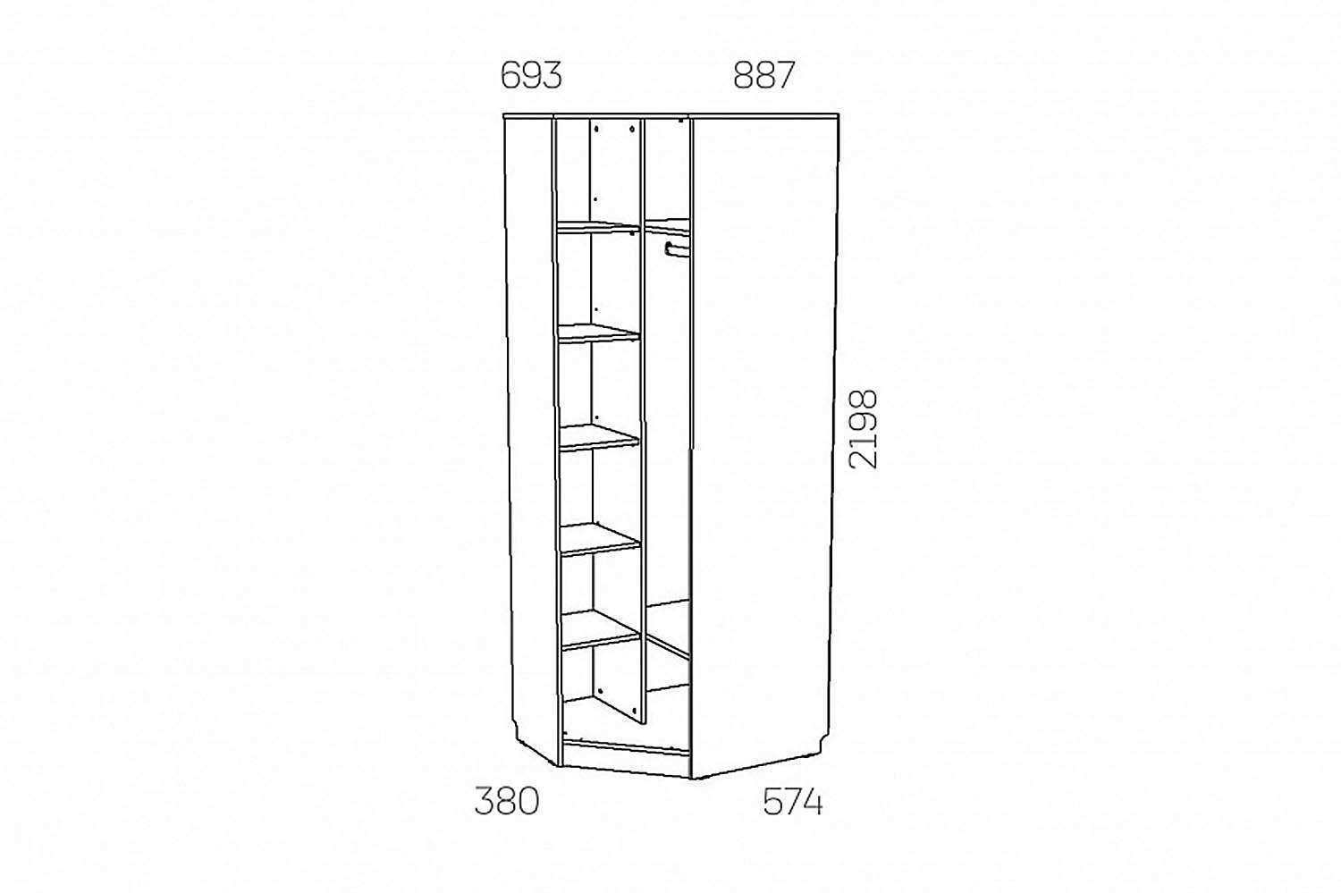 НМ 014.11 ЛВ Шкаф угловой Оливия Дуб Сонома/белое дерево