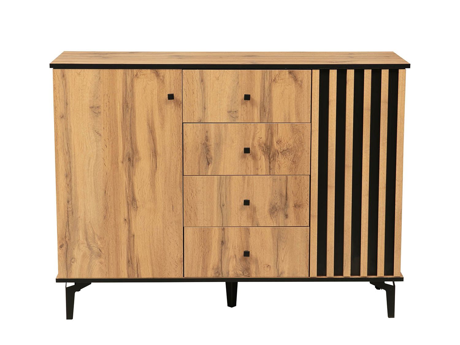 Комод Либерти 51.04 (опора h150) Дуб Вотан/Черный