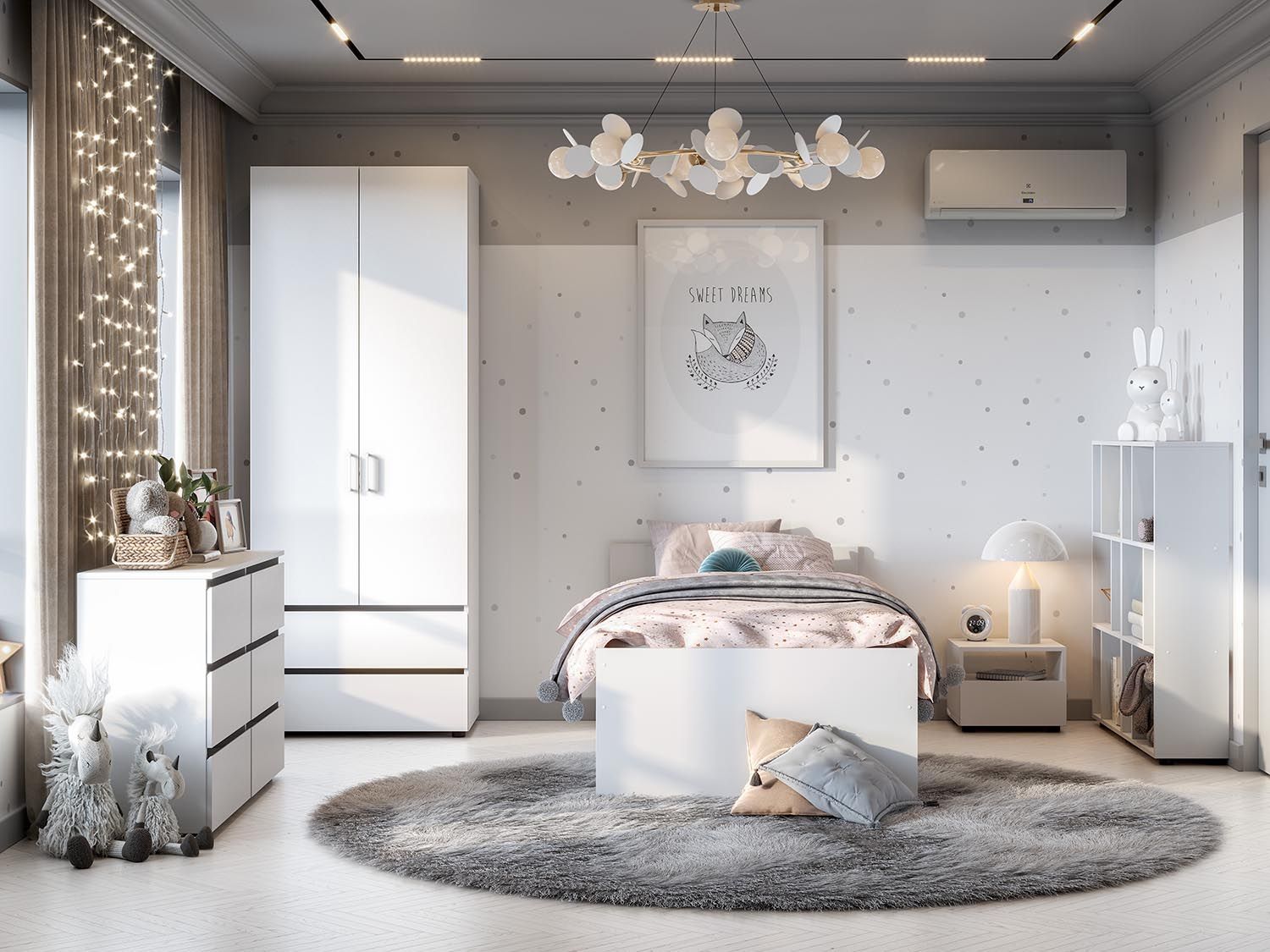 Детская Токио 2 / Белый текстурный