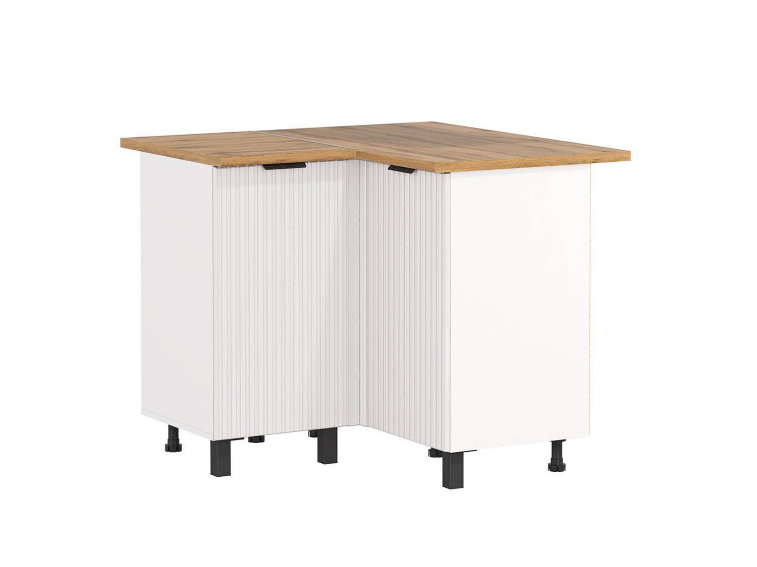 Венера стол угловой МДФ / Белый фрезерованный