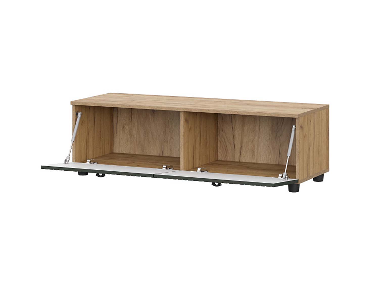 Милан тумба для телевидеоаппаратуры со створками - Дуб Крафт золотой/Олива