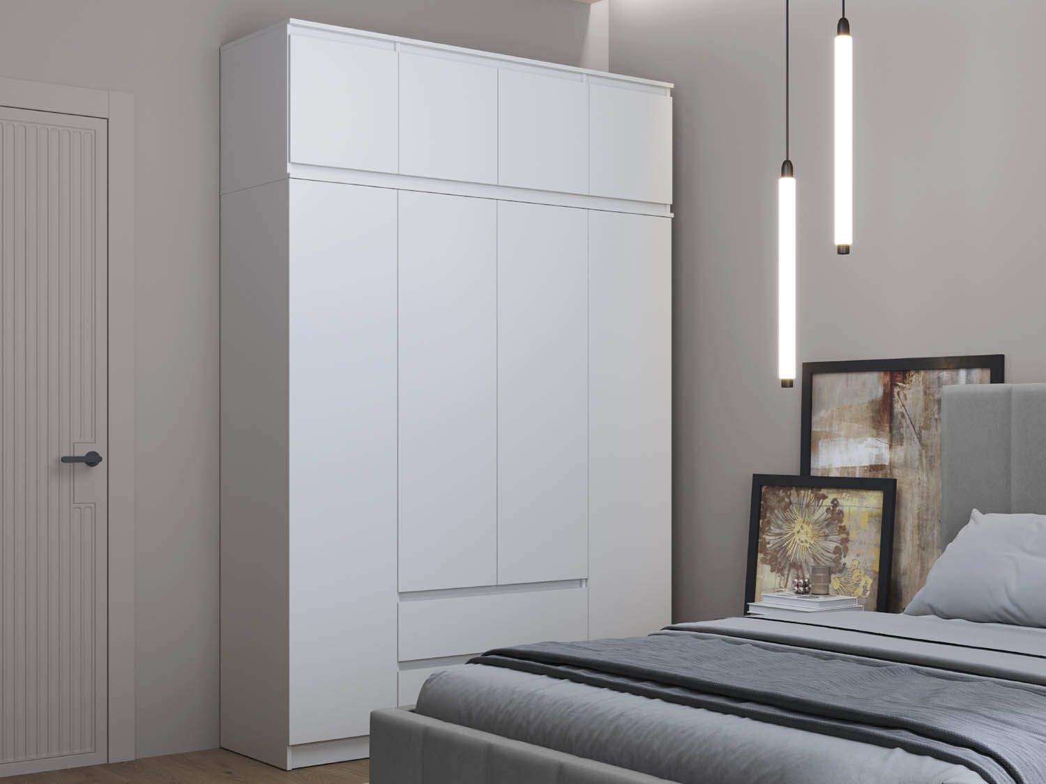 82.01 шкаф + 82.04 тумба Берген Белый