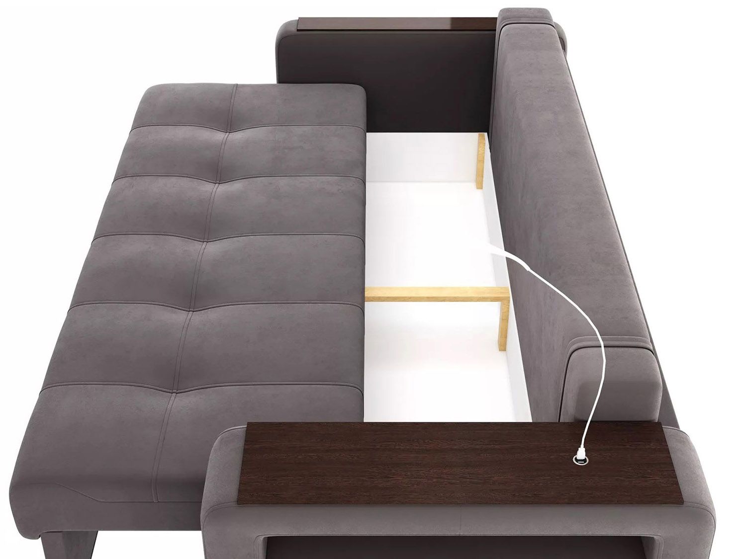 Диван Smart 4 пуф справа Б3-3Т-Б4 СК Велюр Velutto 19