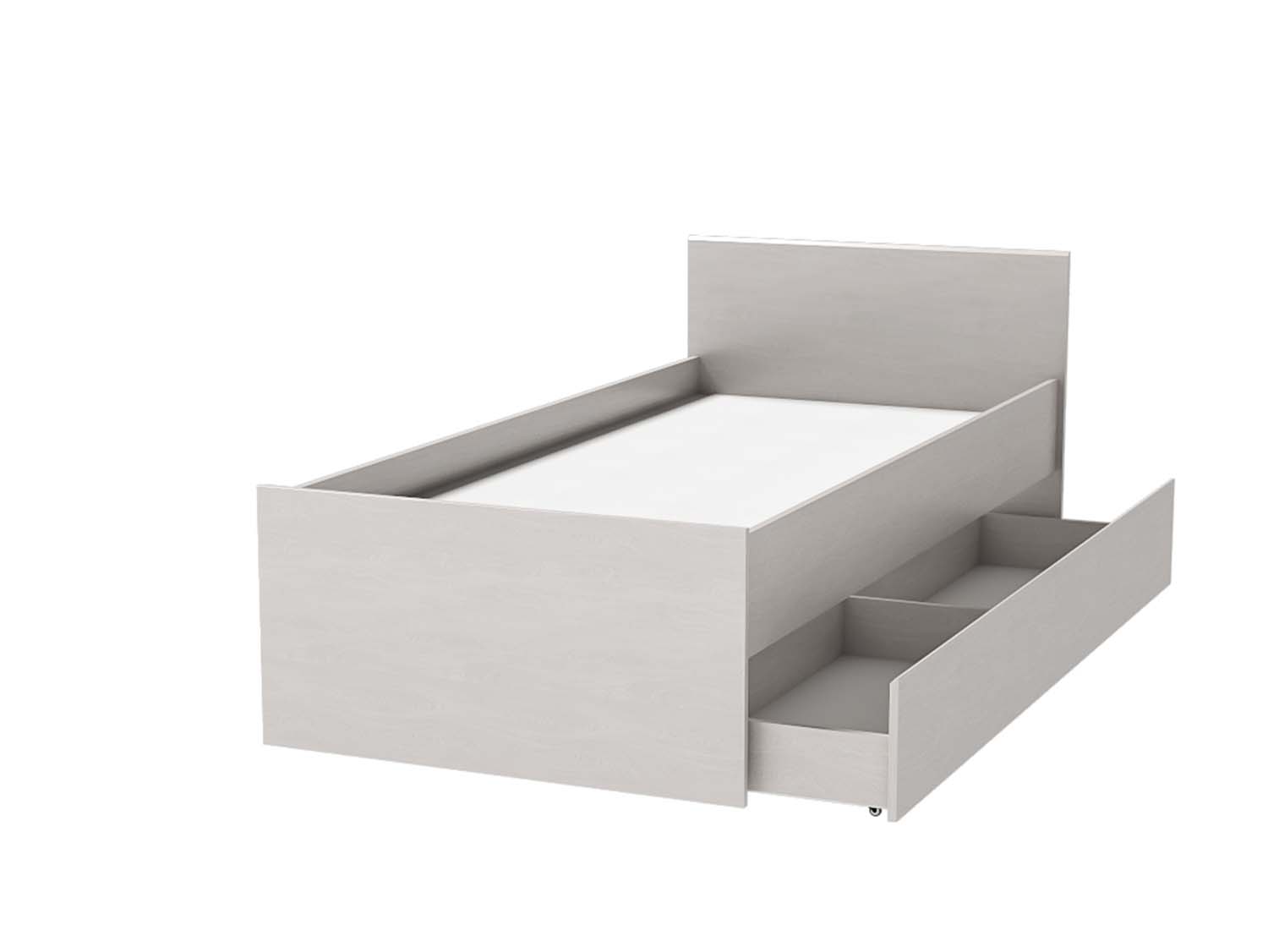 Кэт-1 кровать с ящиком арт. 015 настил 0,9 - Ясень Анкор светлый