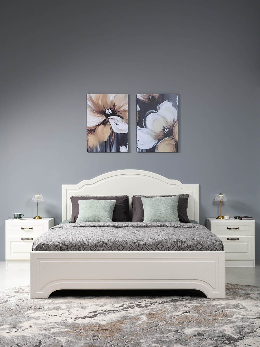 Ливерпуль кровать 11.08 Белый/Ясень ваниль