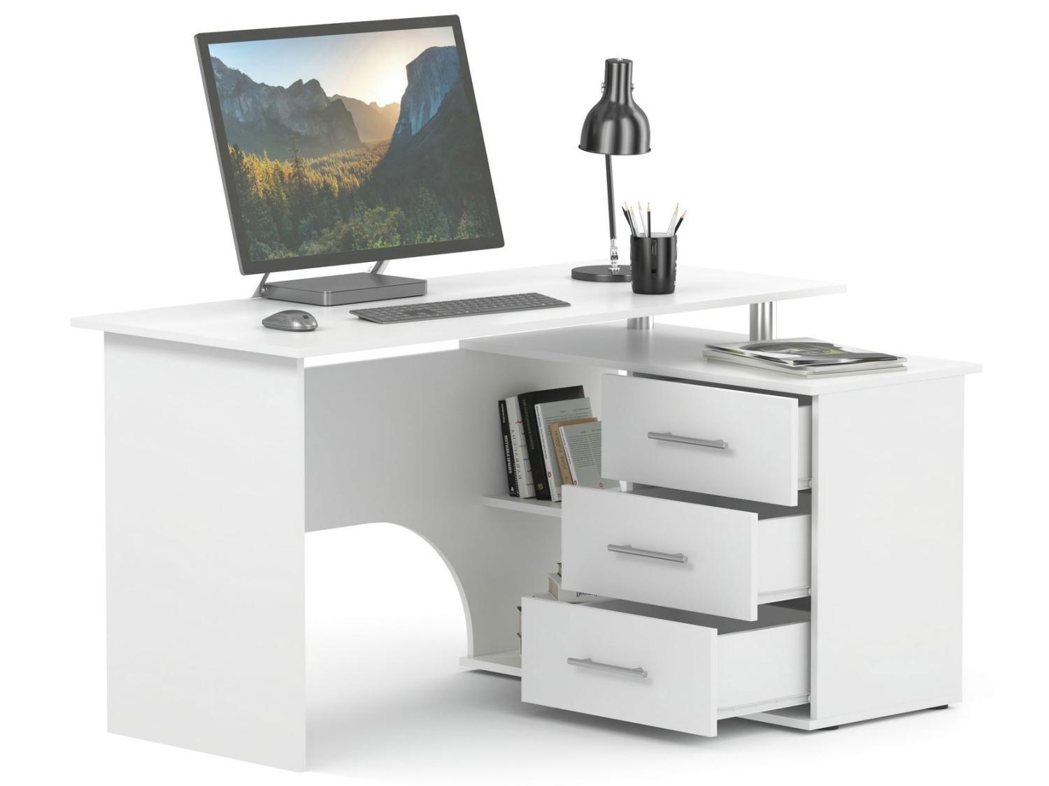 Компьютерный стол КСТ-09 правый / Белый