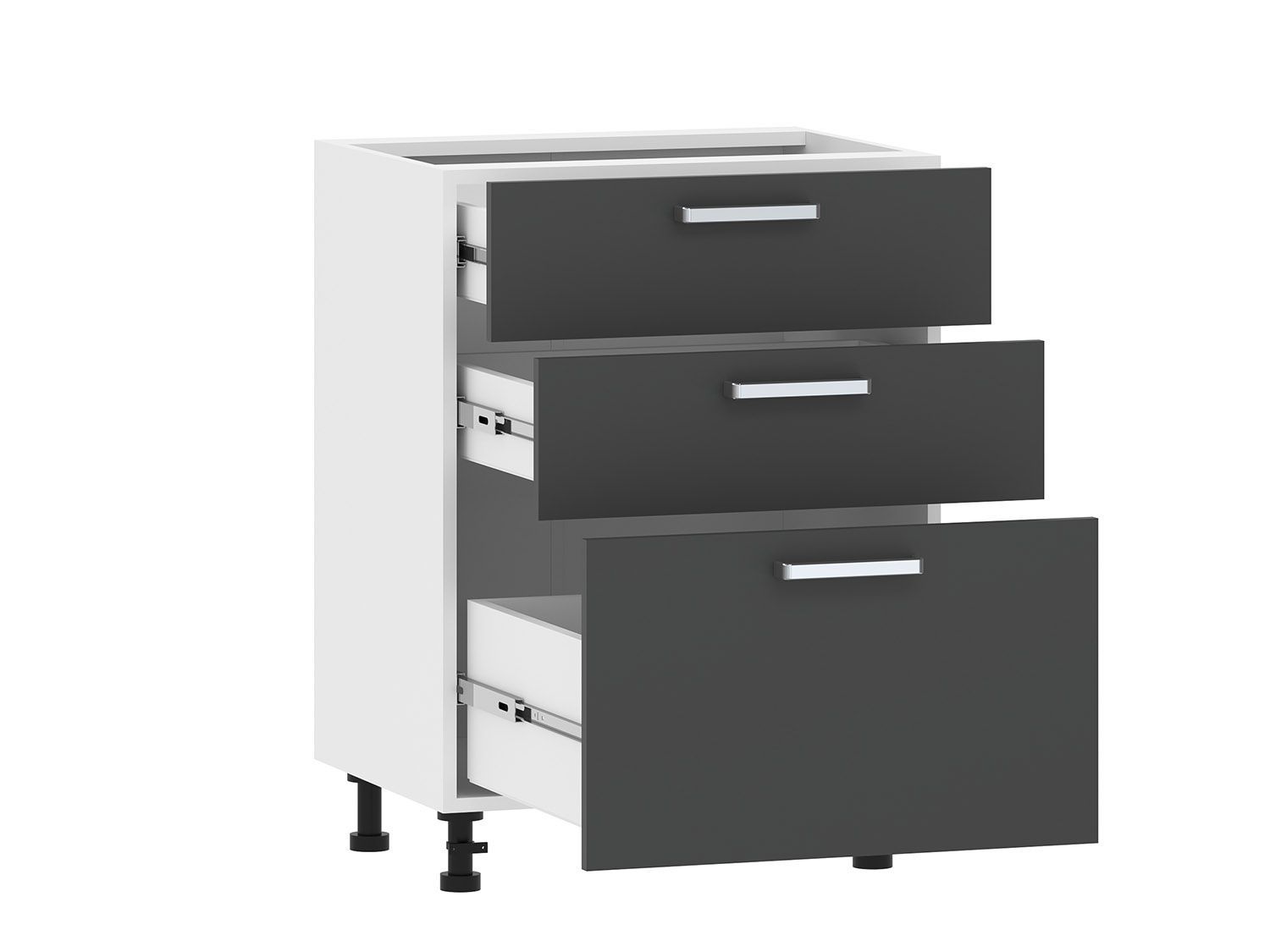 Кухня Борги комплект 3 Белый / Антрацит-Белый