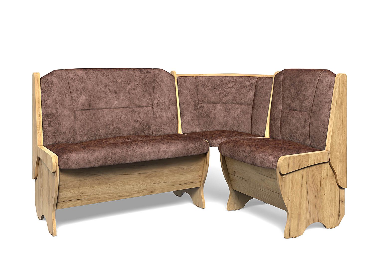 Скамья угловая Орхидея дуб крафт золотой/велюр коньяк