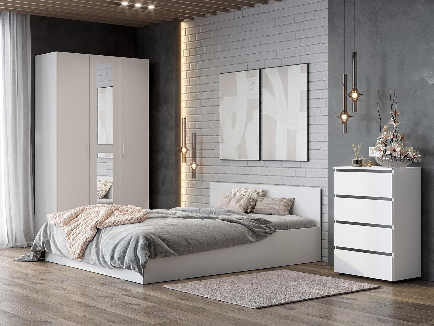 Спальня Токио 2 / Белый текстурный