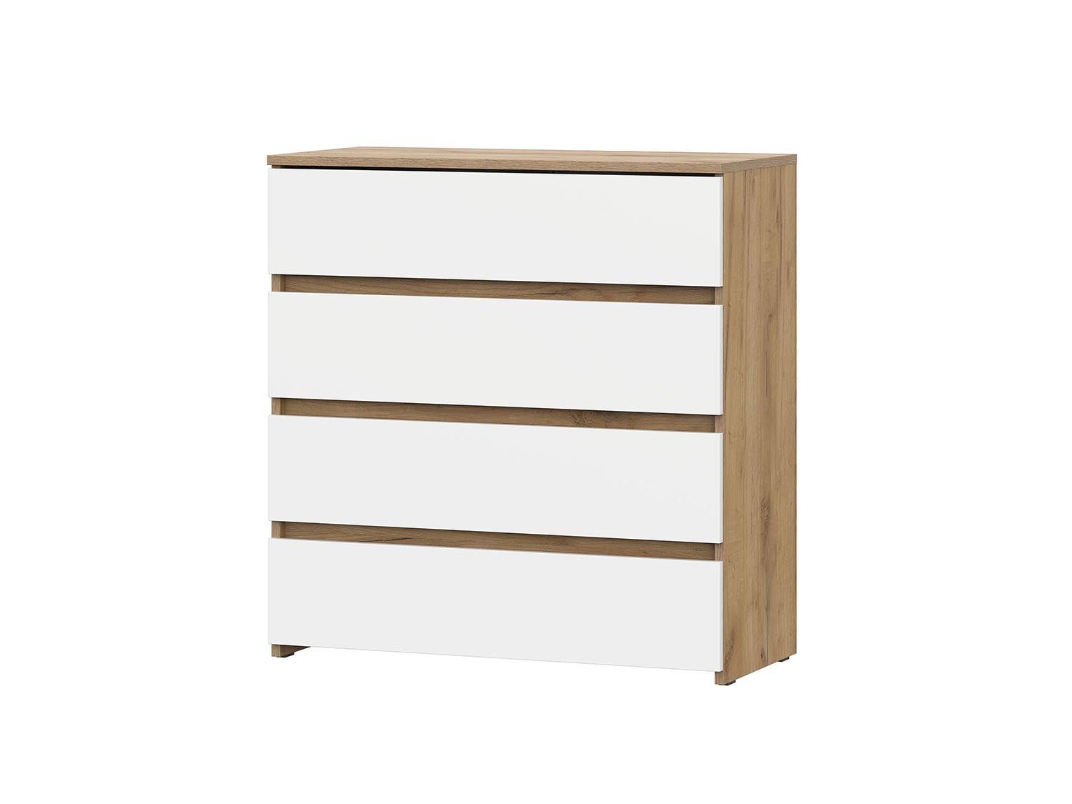 Некст 1 комод 4 ящика / Дуб золотой/Белый