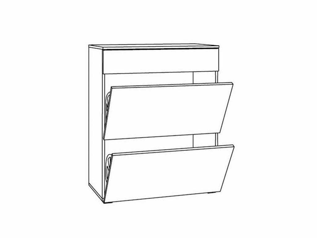 Остин Тумба для обуви 16.121 Белый шагрень/Дуб Вотан