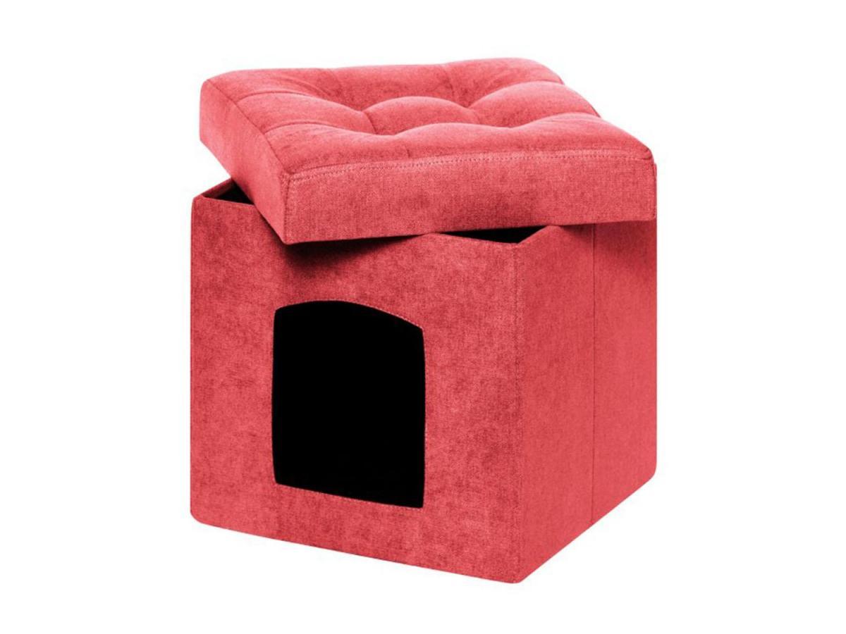 Пуф складной для животных велюр Коралловый
