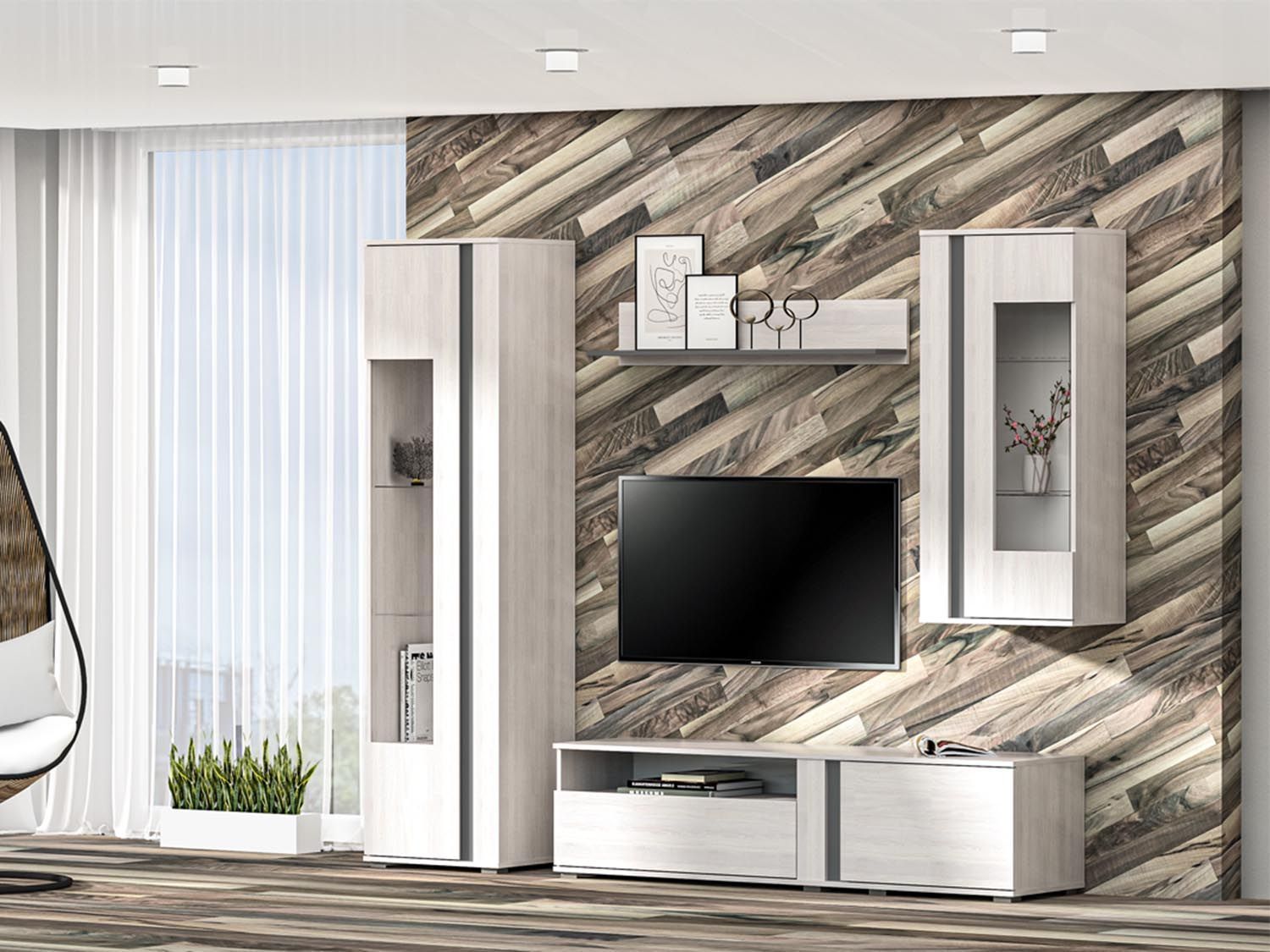 Аллегро 6 гостиная / Ясень светлый/Графит