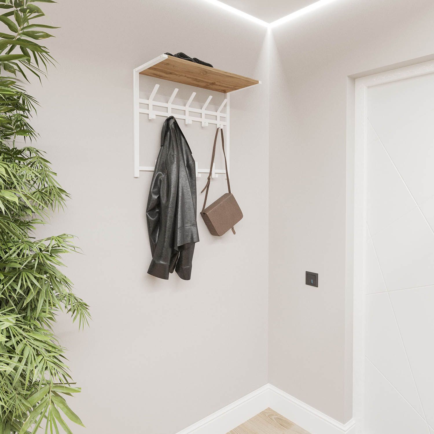 Вешалка с полкой 2-х ярусная Торонто 22Д Белый