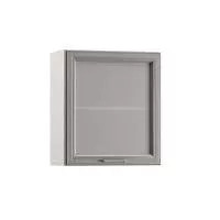 Милана шкаф навесной 600 витрина Белый/Дуб серый