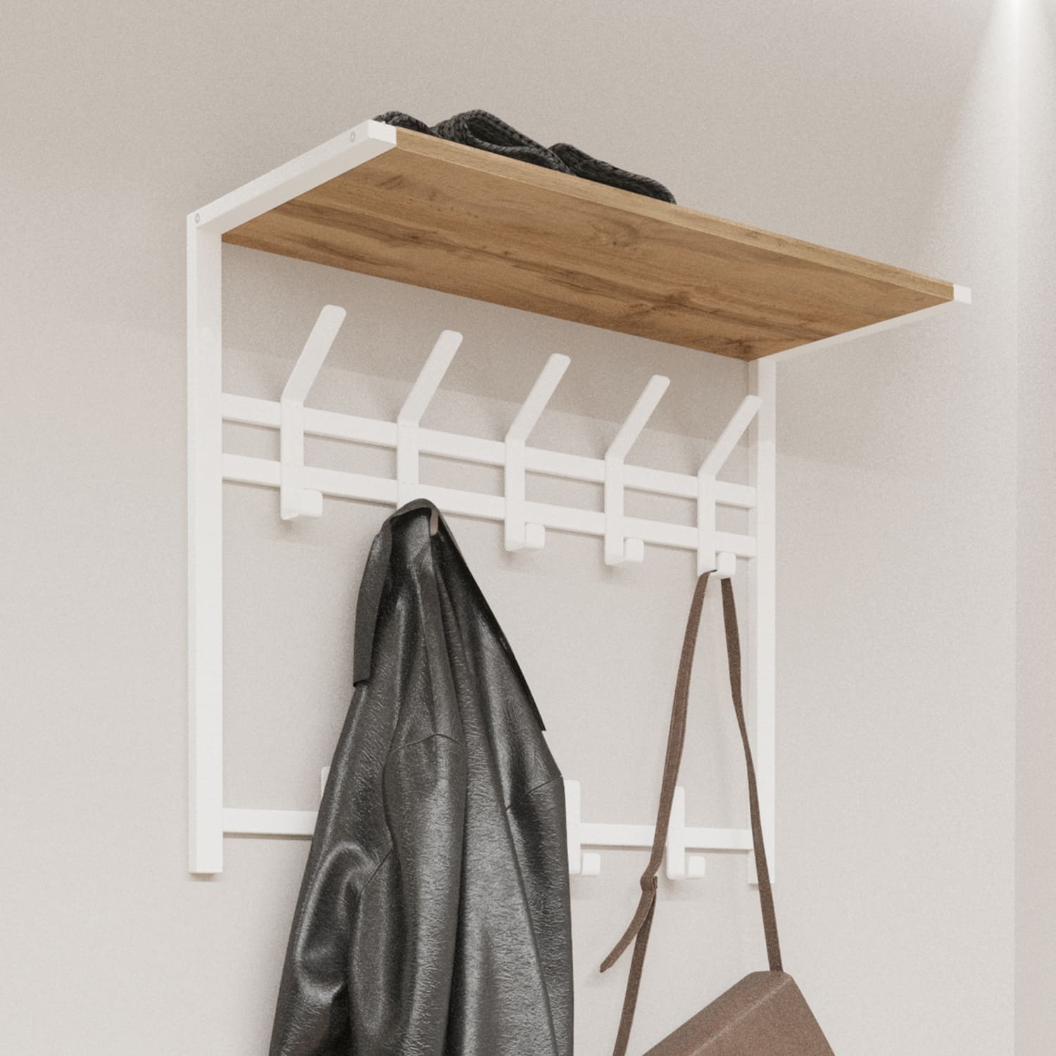 Вешалка с полкой 2-х ярусная Торонто 22Д Белый