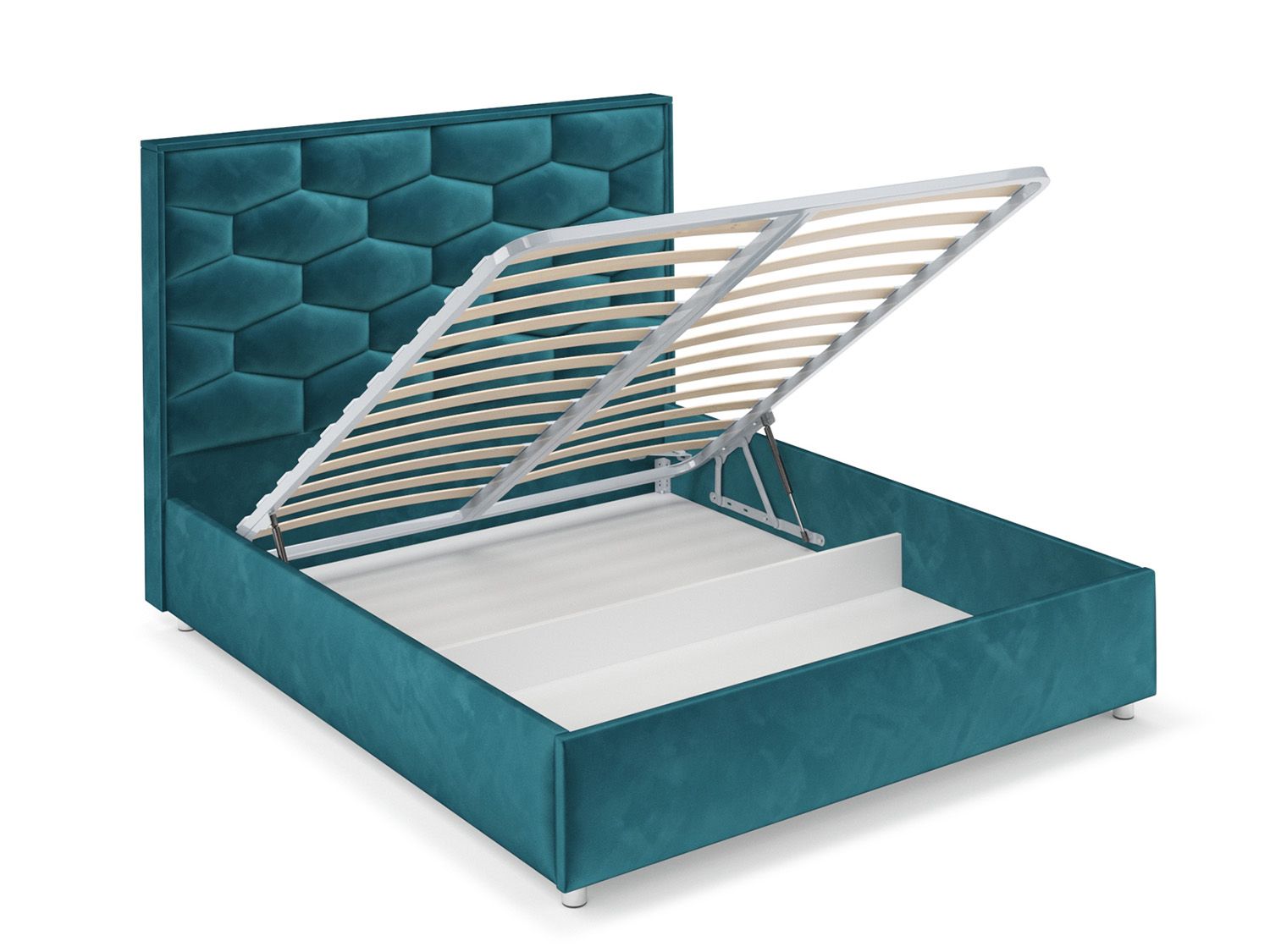 Кровать Рица бархат сине-зеленый STAR VELVET 43 BLACK GREEN 160