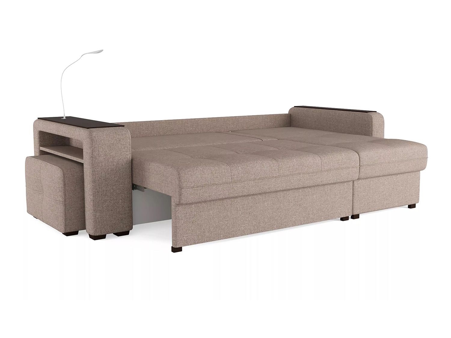 Диван угловой Смарт 4 Б4-2Т-1Пф-Б3 Рогожка шерлок 932