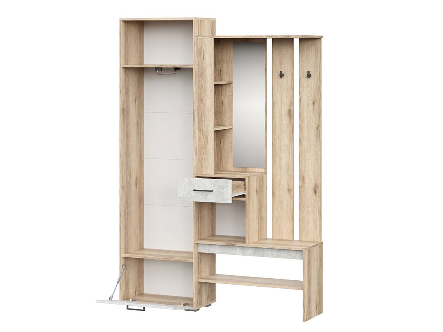 Прихожая Фаворит 1 / Дуб Делано/Цемент светлый