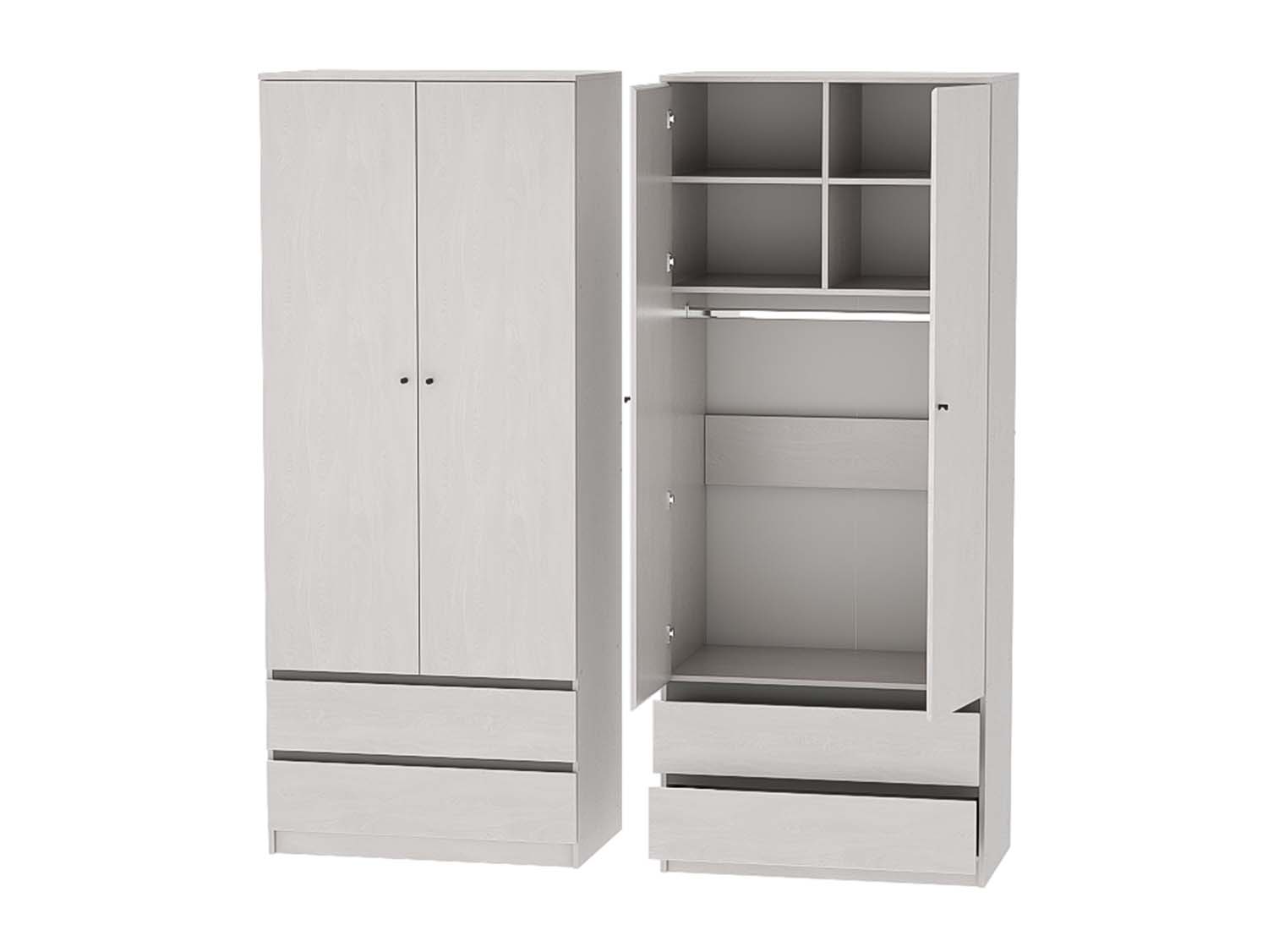 Кэт-1  шкаф 2-х ств. высокий - Ясень Анкор светлый