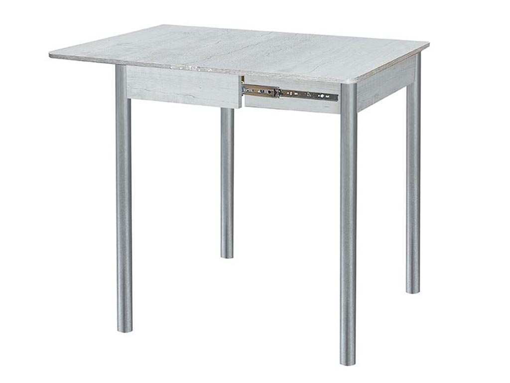 Глайдер стол обеденный / бетон белый/металлик