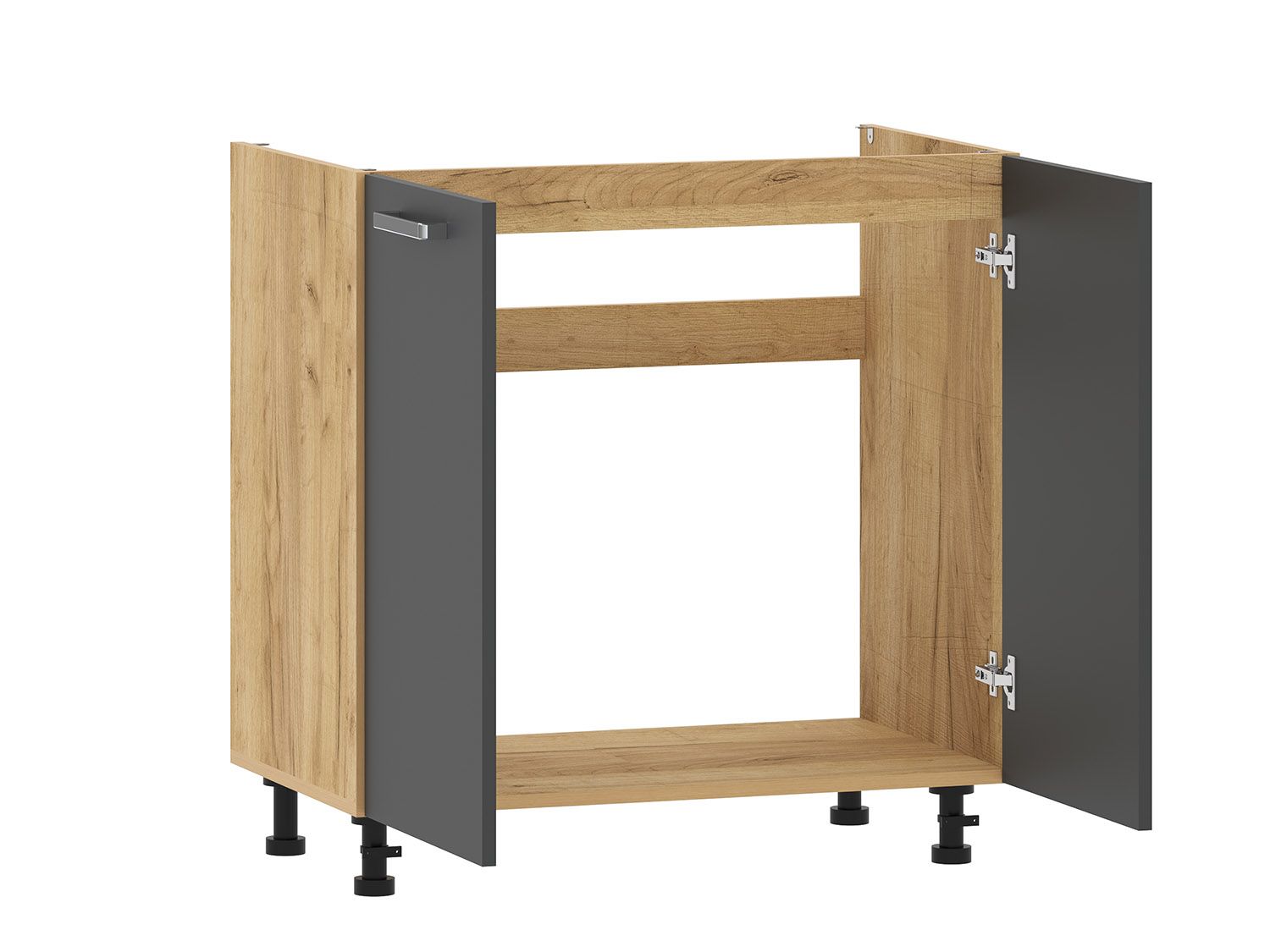 Борги 100.04 тумба под мойку (800) Дуб Крафт золотой / Антрацит