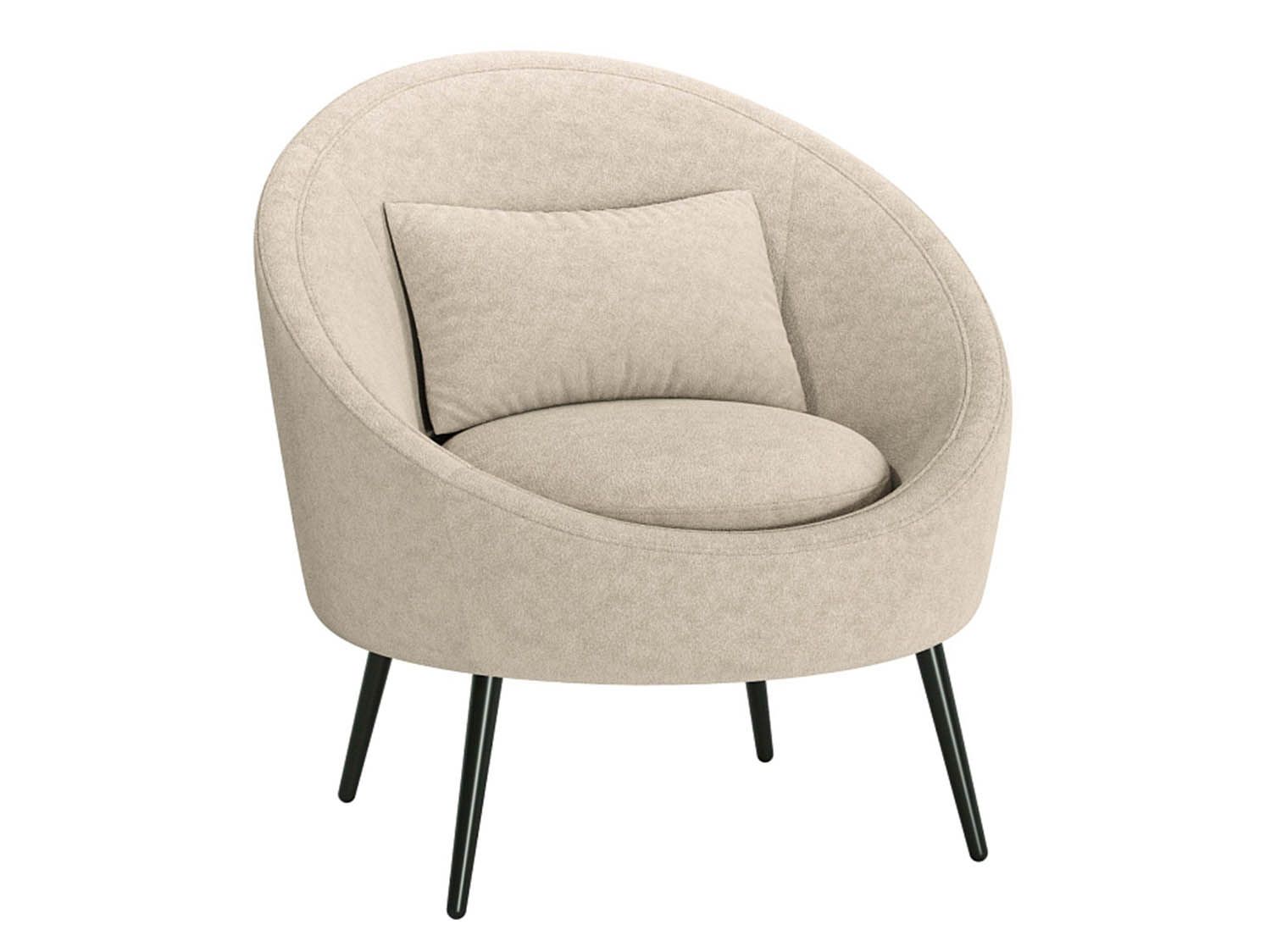 Кресло для отдыха Каро велюр панда крем 6 ваниль