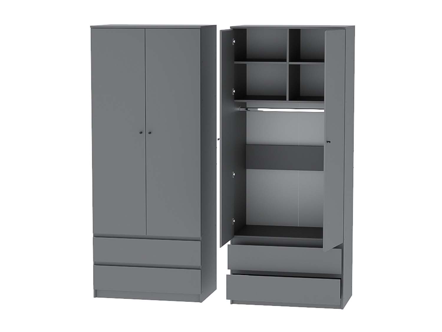 Кэт-1  шкаф 2-х ств. высокий - Графит