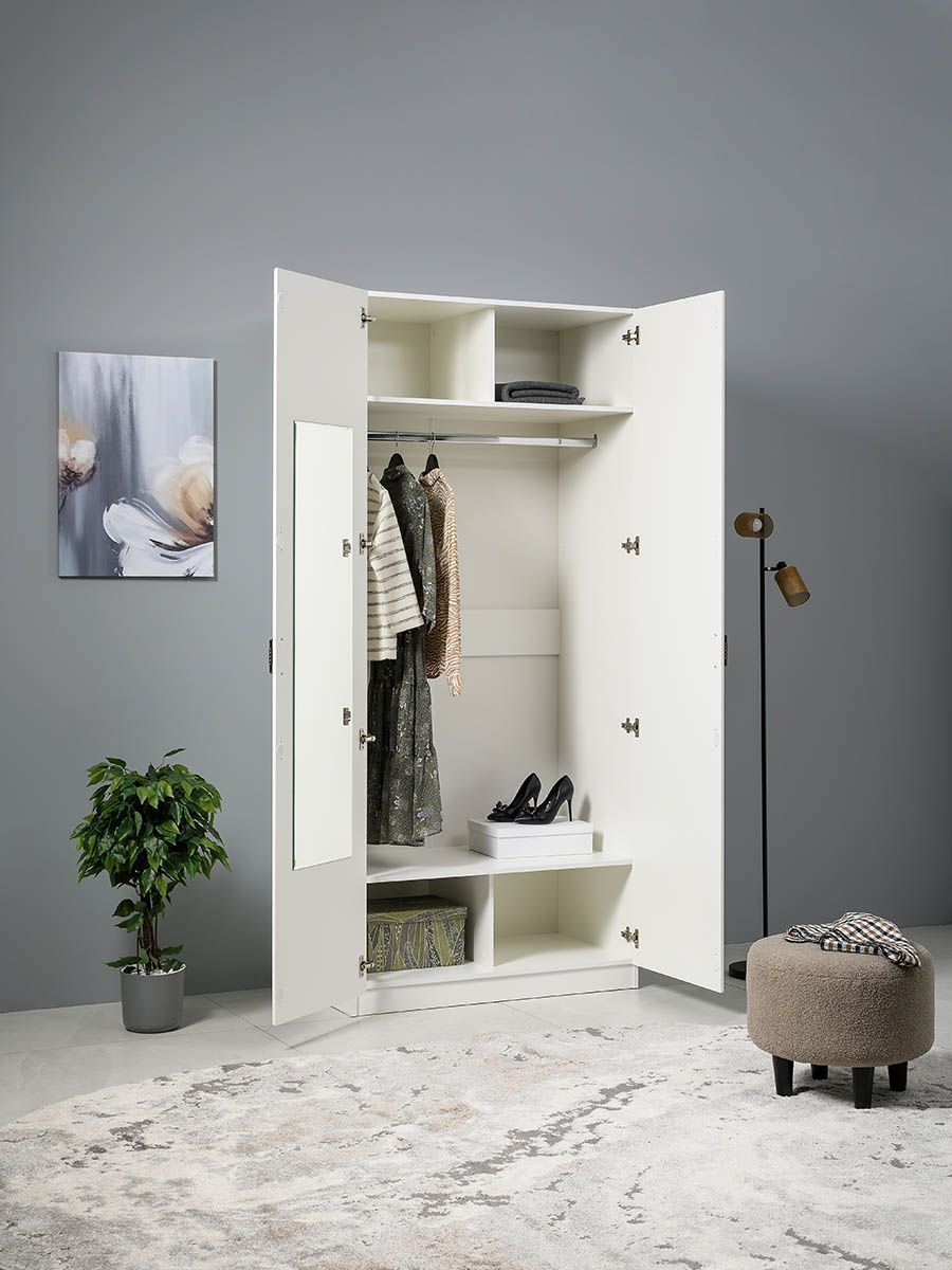 Ливерпуль Шкаф для одежды 13.134.01 Белый/Ясень ваниль