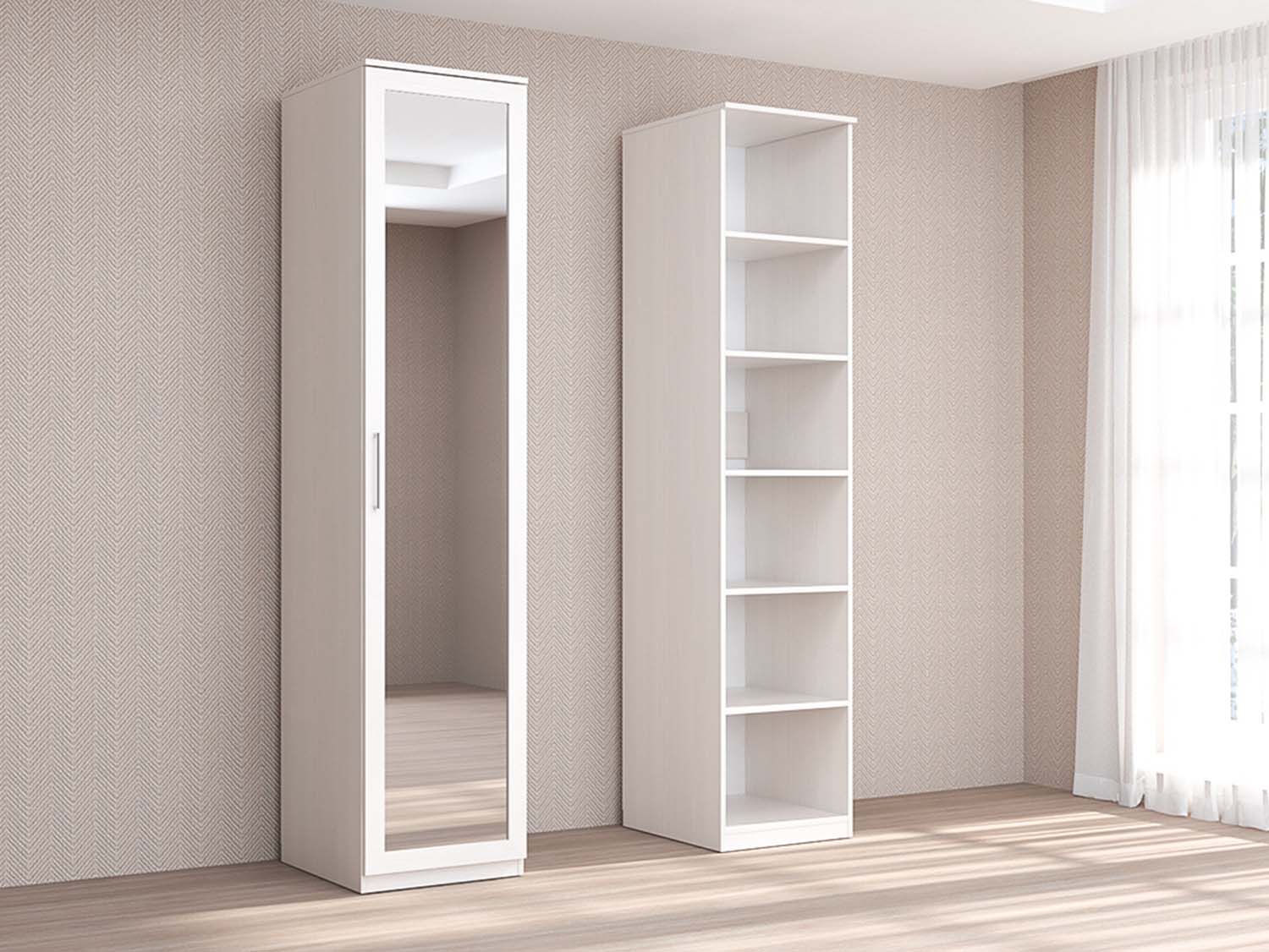 Кэт 4 пенал зеркало - Бодега белая/Кайман белый