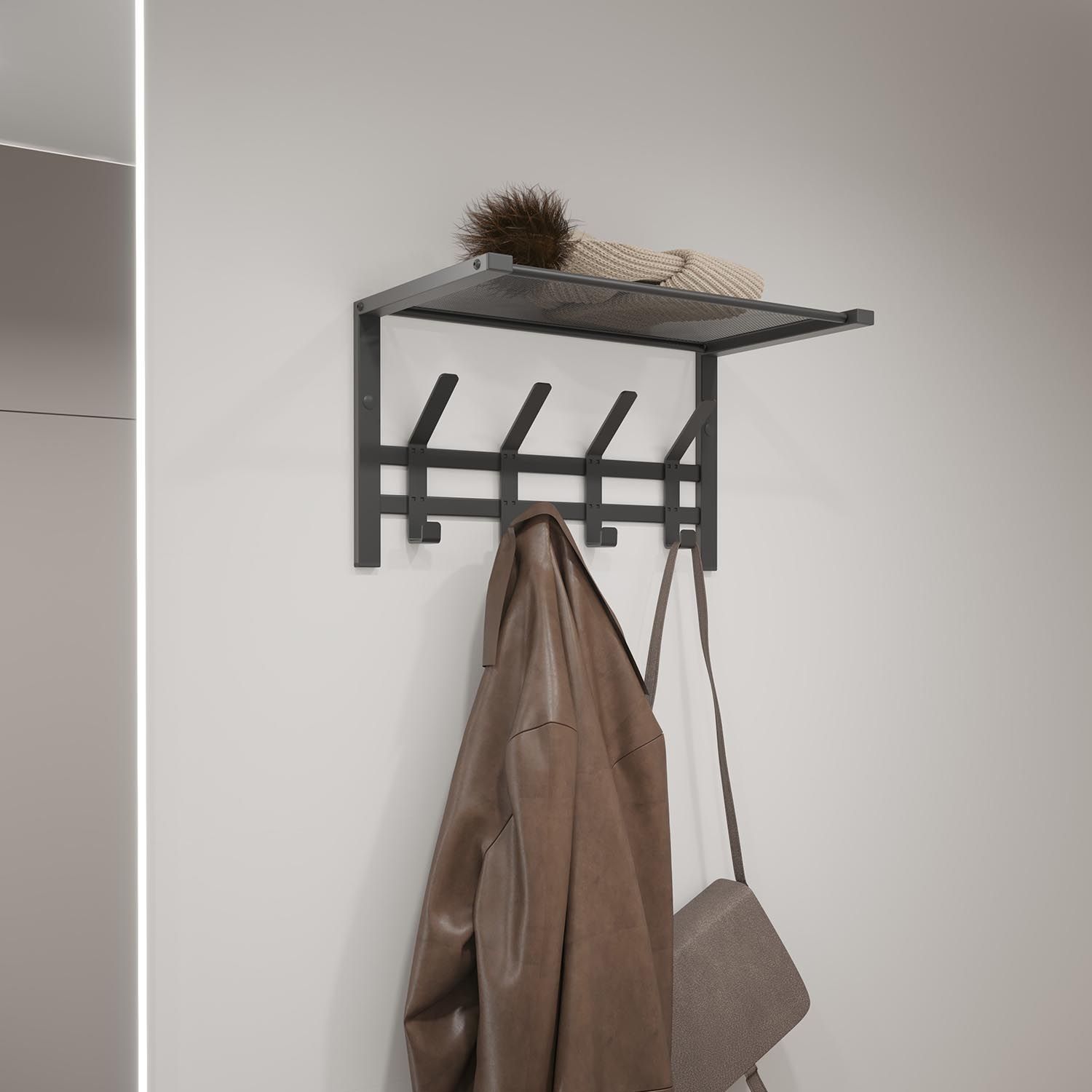 Вешалка с полкой Торонто 11 Графит