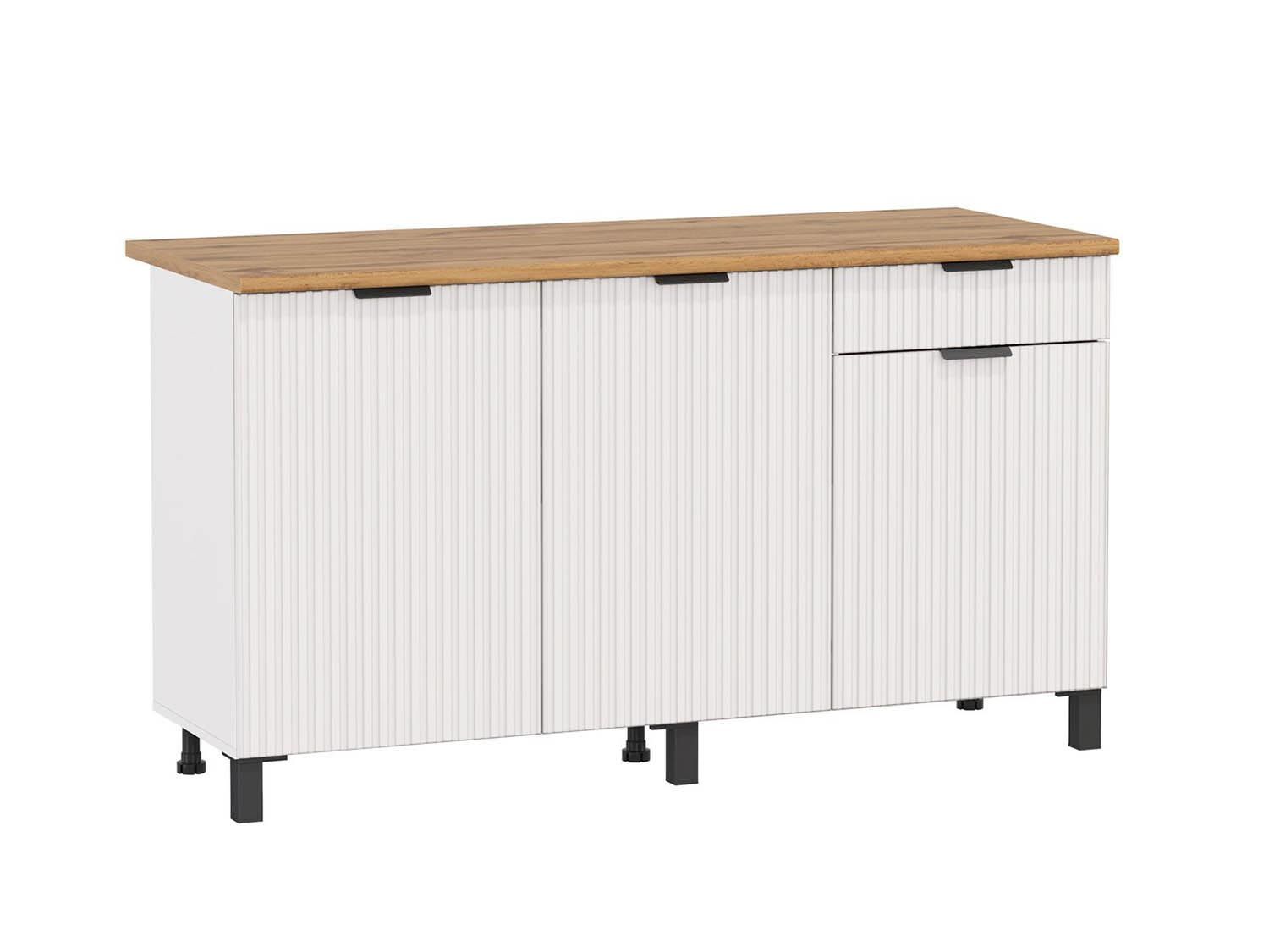 Венера стол 1500 МДФ / Белый фрезерованный