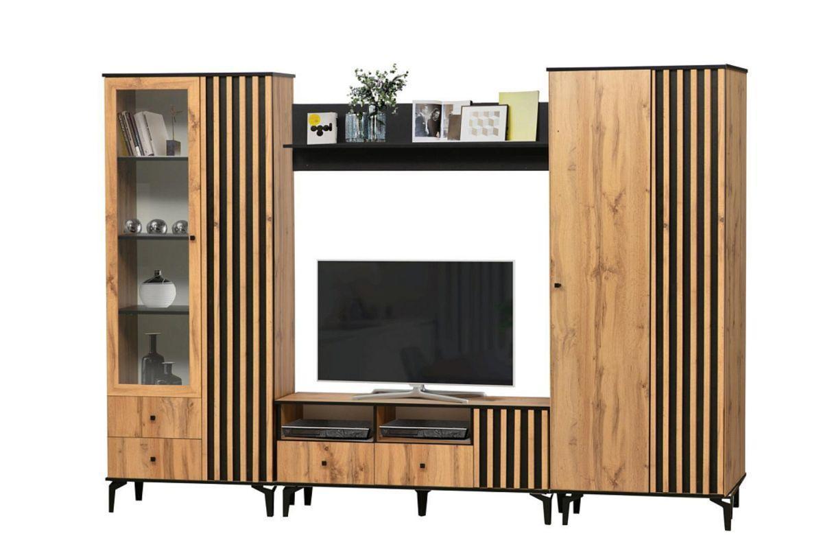 Шкаф для одежды Либерти 51.01 (опора h150) Дуб вотан/Черный