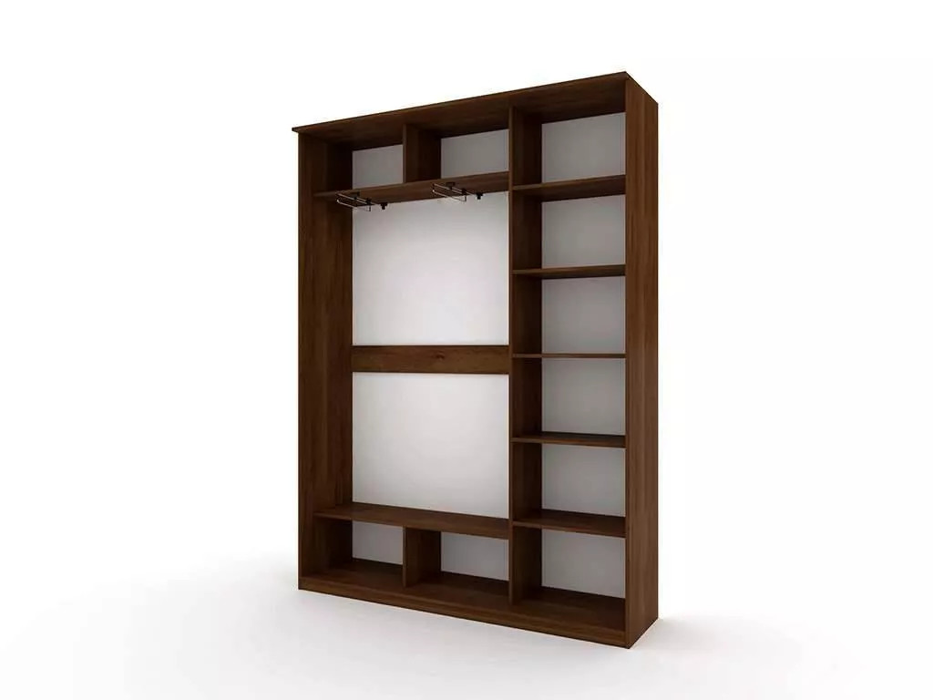 Шкаф купе Модерн 1776х450 3-х дверный 2-х секционный фотопечать №2 венге