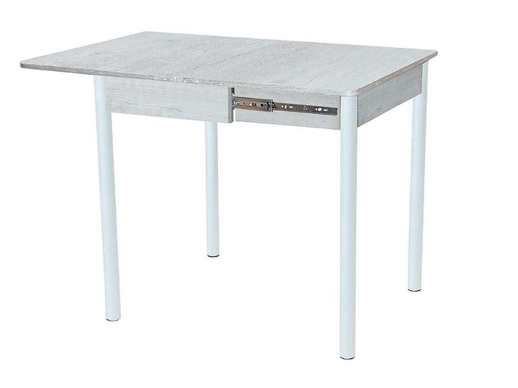 Глайдер стол обеденный / бетон белый/белый