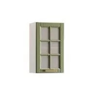 Софи шкаф навесной 400 витрина Белый/Дуб Зелёный