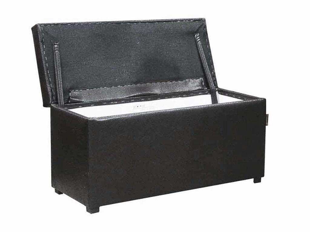 Банкетка двухместная экокожа черный