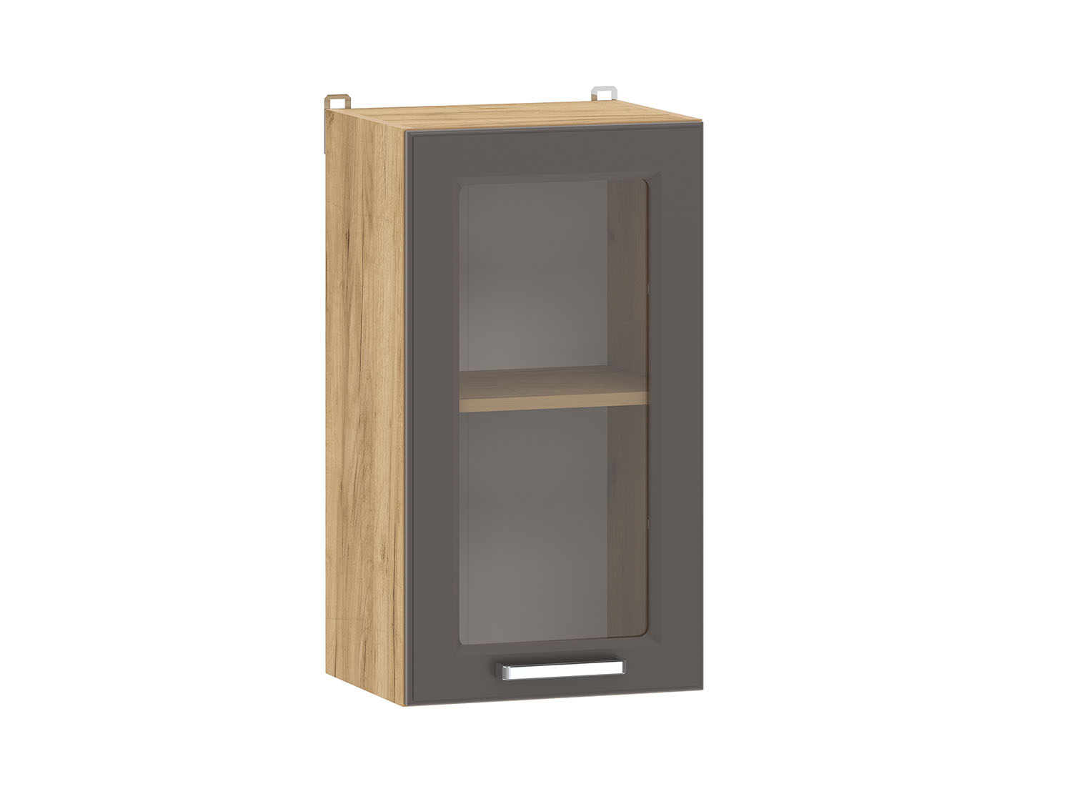 Вокс 100.30 400 шкаф навесной витрина / Дуб крафт золотой/Графит